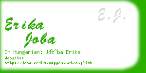 erika joba business card